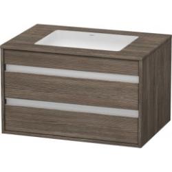 Тумба под раковину для консоли/столешницы Duravit Ketho 80х49,6х55 см, подвесная, ДСП, цвет: сосна терра, 2 выдвижных ящика, прямоугольная