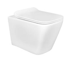 Унитаз подвесной Aquatek Дельта белый, 35х48х32 см горизонтальный (в стену) выпуск, с сиденьем микролифт, дюропласт, безободковый, каскадный слив, под скрытый бачок