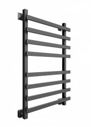 Полотенцесушитель Двин N Plaza 80/50, водяной (К3 квадрат Чёрный матовый), универсальное подключение, нержавеющая сталь, настенный, форма лесенка, цвет черный матовый