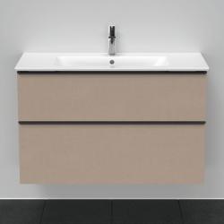 Тумба под раковину Duravit D-Neo, 101х46,2х62,5 см, подвесная, 2 выдвижных ящика, ДСП, цвет: лен, шкафчик навесной, прямоугольная, правая/левая, в ванную комнату