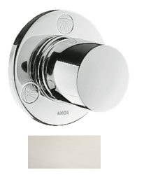 Вентиль Axor Uno Trio/Quattro запорный/переключающий, скрытого монтажа, настенный, круглый, латунь, цвет: под сталь, встраеваемый/встроенный, для ванны/душа