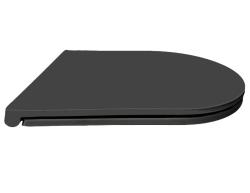 Cиденье для унитаза Aquatek Европа 46х36х3,6 см дюропласт, цвет черный матовый, с крышкой, быстросъемное, микролифт (SoftClose), крепление