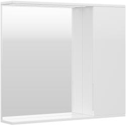 Зеркальный шкаф Volna Lake 80, 80х14,6х70 см, подвесной, с LED/ЛЕД-подсветкой, цвет белый, зеркало, 1 распашная дверца, прямоугольный, правый, правосторонний