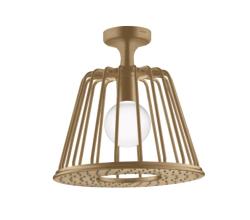Верхний душ AXOR LampShower/Nendo 275 1jet, с потолочным подсоединением, потолочный монтаж, круглый, с 1 режимом, размер 27,5 см, металлический, цвет: шлифованная бронза, со встроенным освещением, для душа/ванной