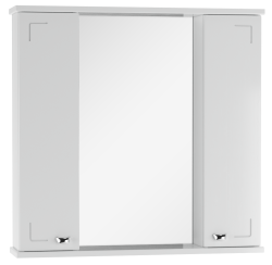 Зеркальный шкаф Домино Классик Айсберг 70, 716х150х700 мм, без подсветки, подвесной, цвет белый, зеркало, 2 распашные дверцы, прямоугольный