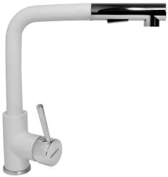 Смеситель для кухни/мойки Longran Impact, однорычажный, поворотный/выдвижной излив, керамический картридж, высокий, длина излива 237 мм, латунь, цвет альпина