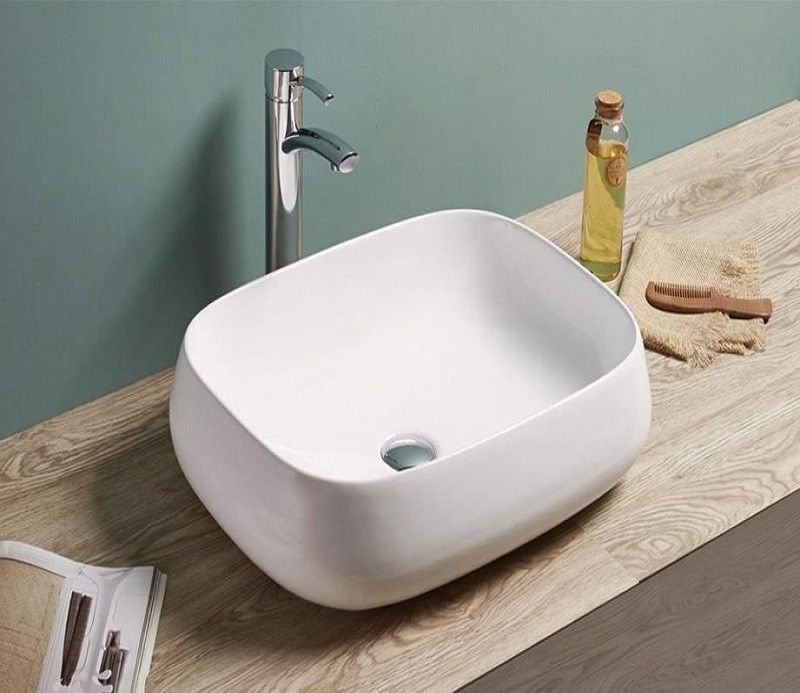 Раковина для ванной CeramaLux 9243 56х14х42 накладная, прямоугольная, керамическая/фарфоровая, цвет белый, без отверстия под смеситель, без слива-перелива