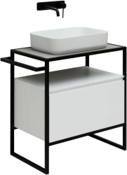 Тумба под раковину Allen Brau Priority 70, напольная, 700х450х750 мм 1 выдвижной ящик, цвет белый матовый, прямоугольная, в ванную комнату, стиль лофт 