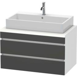Тумба под раковину для консоли/столешницы Duravit DuraStyle 90х54,8х51,2 см, подвесная, ДСП, цвет: графит/белый матовый, 2 выдвижных ящика, прямоугольная
