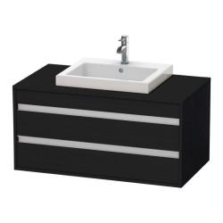 Тумба под раковину для консоли/столешницы Duravit Ketho 100х55х49,6 см, подвесная, ДСП, цвет: дуб черный, 2 выдвижных ящика, для встраиваемой сверху раковины, прямоугольная