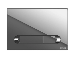 Кнопка смыва Cersanit Estetica для LINK PRO/VECTOR/LINK/HI-TEC, двойной смыв, хром глянцевый, клавиша управления для сливного бачка, инсталляции унитаза, двойная, механическая, панель, универсальная, размер 220х13х150 мм