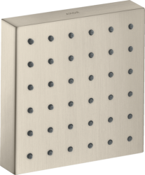 Верхний душ/модуль душа AXOR ShowerCollection, настенный/потолочный, скрытый монтаж, квадратный, с 1 режимом, размер 12х12 см, металлический, цвет: шлифованный никель, верхний/плечевой/боковой душ, для душа/ванной