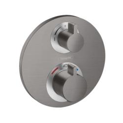 Смеситель для душа Hansgrohe Ecostat S, термостатический, скрытого монтажа, настенный, без излива/шланга/лейки, латунь, цвет черный хром