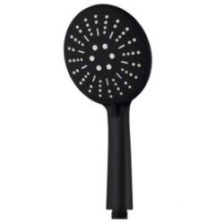 Лейка душевая Melodia Luxe 120 мм L250 мм ручная, круглая, 3 режима, черный матовый, ABS пластик, для душа/ванной MKP26309BL_bk