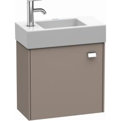 Тумба под раковину Duravit Brioso, 46х44,5х56,3 см, подвесная, с распашной дверцей, ДСП, цвет: базальт/хром, шкафчик навесной, прямоугольная, левая, в ванную комнату