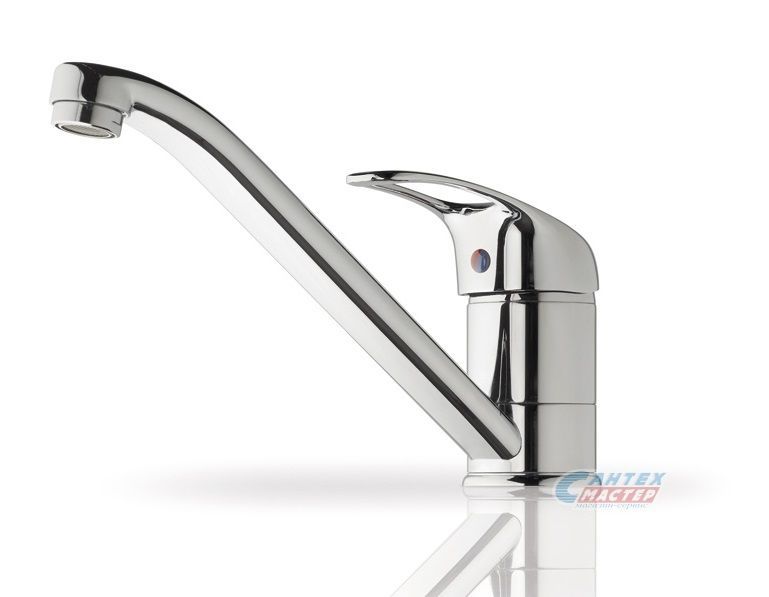 Смеситель для кухни/мойки Pyramis Accel однорычажный, керамический, с поворотным изливом, длина 217 мм, латунь, цвет хром, кухонный, хромированный, вертикальный, кран, комплект, сантехника, водопроводные, размер, характеристики, высота, расстояние