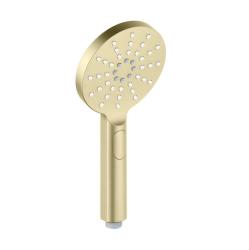 Лейка душевая Aquatek Оберон 120 мм круглая, 3 режима, шлифованное золото, пластик, ручная, для душа/ванной