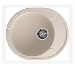 Мойка GranFest URBAN 857L, 57х48 см, врезная, кварц, овальная, цвет белый, без отверстия под смеситель, слив-перелив, с крылом, оборачиваемая, для кухни