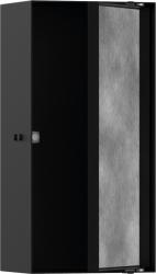 Полка Hansgrohe XtraStoris Rock 300/150/100, с дверью для облицовки плиткой, размер 30х15х10 см, встраиваемая в нишу, дверца распашная, форма прямоугольная, цвет матовый черный, нержавеющая сталь, встроенная/настенная, шкаф/короб