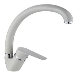 Смеситель для кухни/мойки VIEIR, однорычажный, поворотный, керамический, длина излива 195 мм, латунь, цвет серый