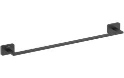 Полотенцедержатель Aquatek Либра одинарный, 450 мм настенный, неповоротный, нержавеющая сталь/латунь, для полотенец в ванную/туалет/душевую кабину, цвет матовый черный