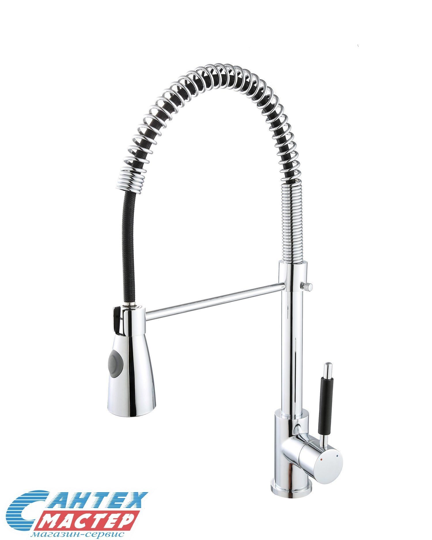 Смеситель для кухни/мойки Osgard Stork однорычажный, керамический, с гибким поворотным изливом, латунь, цвет хром, кухонный, хромированный, вертикальный, кран, комплект, сантехника, водопроводные, размер, характеристики, высота, расстояние, длина