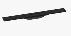 Решетка Hansgrohe RainDrain Flex 70, для пристенного монтажа, для душевого трапа, укорачиваемый, 70х7,6 см, цвет матовый черный, для душа в пол, нержавеющая сталь, прямоугольная