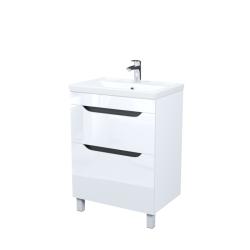 Тумба c раковиной IDDIS Ray, 610х407х835 мм, напольная, 2 выдвижных ящика, МДФ/раковина накладная, прямоугольная, цвет белый, санфарфор, отверстие под смеситель RAY60WFi95K