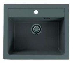 Мойка кухонная ALVEUS GRANITAL ATROX 30 CONCRETE-G81 59х50х19,5 см, врезная, искусственный гранит, прямоугольная, цвет бетон, с отверстием под смеситель, в комплекте с сифоном 1132823