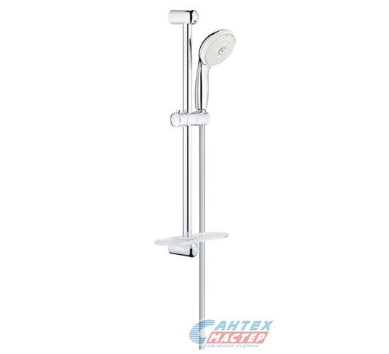Душевой гарнитур Grohe New Tempesta 100 с 3-режимной лейкой и полочкой, штанга 600 мм хром 27600001