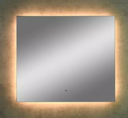 Зеркало Континент "Trezhe Led", 80х70 см, с LED/ЛЕД-подсветкой (теплая), прямоугольное, выключатель бесконтактный, для ванны, навесное/подвесное/настенное