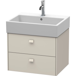 Тумба под раковину Duravit Brioso, 58,4х45,9х44,2 см, подвесная, 2 выдвижных ящика, ДСП, цвет: серо-коричневый, шкафчик навесной, механизм доводчика, прямоугольная, правая/левая, в ванную комнату