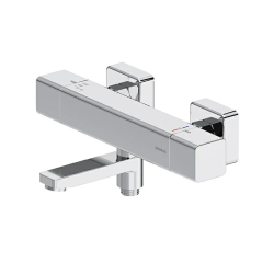 Смеситель для ванны/душа Damixa Gala, настенный, термостатический, поворотный, керамический, длина излива 107 мм, латунь, цвет хром