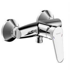 Смеситель для душа Bravat Emeralda, настенный, однорычажный, без излива, керамический, латунь, цвет хром, без душевого гарнитура