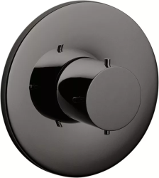 Вентиль Axor Starck 1/2", 3/4" запорный, скрытого монтажа, настенный, круглый, латунь, цвет: полированный черный хром, керамический, встраеваемый/встроенный, для встраиваемых систем