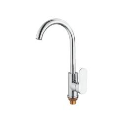 Смеситель для кухни/мойки Accoona, однорычажный, поворотный, керамический, длина излива 180 мм, латунь, цвет хром