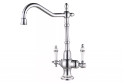 Смеситель для кухни/мойки ZorG ZR 336, под фильтр, однорычажный, поворотный, керамический картридж, длина излива 230 мм, латунь, цвет сатин