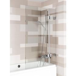 Душевая шторка на ванну Riho VZ Scandic NXT X109V, 90х150 см, прозрачное стекло/профиль хром, распашная, плоская/панель, правая, правосторонняя, (душевая шторка для ванны)