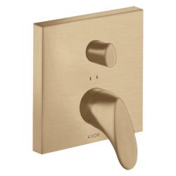 Смеситель для ванны Axor Starck Organic однорычажный, скрытого монтажа, настенный/встраиваемый, квадратный, латунный, без излива, керамический, цвет шлифованная бронза, без душевого шланга/лейки
