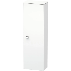 Пенал Duravit Brioso R, 42x24x133 см, подвесной, (правый), с дверцей, с полкой, со стеклянными полками, цвет: белый матовый/хром, в ванную комнату