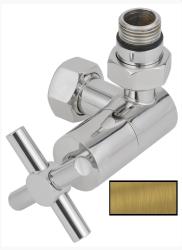 Вентиль Сунержа 3D правый крест G 1/2" НР х G 3/4", цвет состаренная латунь
