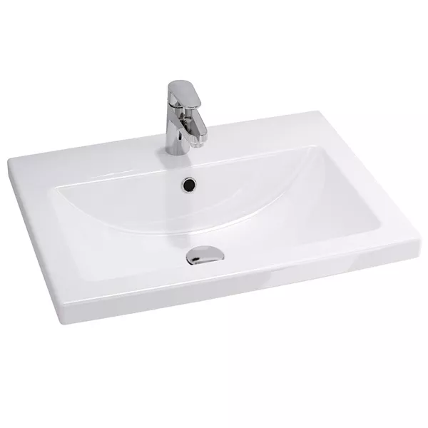 Тумба с раковиной Comforty Нарва-70-2, 70х83х45 см, напольная, 2 распашные дверцы, ЛДСП/МДФ, прямоугольная, цвет- белый матовый/раковина Como 70, прямоугольная, цвет белый, встраиваемая