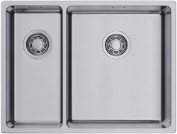 Мойка кухонная Omoikiri Tadzava 58-2-U/I-IN-R ULTRA 1, две чаши, 44х58 см, врезная, из нержавеющей стали, прямоугольная, цвет нержавеющая сталь, без отверстия под смеситель, без крыла, слив-перелив, врезная под столещницу, для кухни