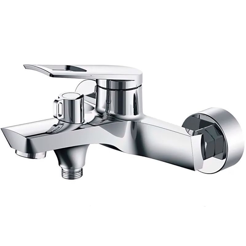 Смеситель для ванны/душа HAIBA однозахватный, хромированный, настенный, излив 180 мм, неповоротный, латунь, цвет хром