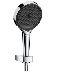 Душевой гарнитур Hansgrohe Rainfinity 130 3j Porter, длина 125 см,  комплект: ручной душ/держатель для душа/шланг для душа, пластиковый/латунный, цвет хром, наружного монтажа, настенный, для душа/ванной