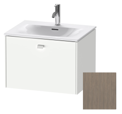 Тумба под раковину для консоли/столешницы Duravit Brioso 62х48х44,2 см, подвесная, ДСП, цвет: дуб терра/хром, 1 выдвижной ящик, прямоугольная