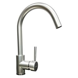 Смеситель для кухни/мойки TopZero Wellinox, цвет матовый хром, однорычажный, с высоким/низким изливом, высота излива 202 см, из латуни