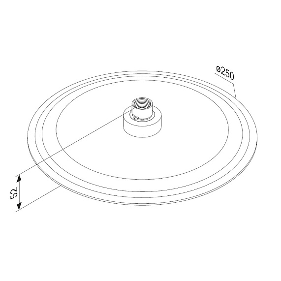 Верхний душ Damixa Scandinavian Pure на подвижном шарнире, круглый, с 1 режимом, тропический душ (лейка), размер диска 250 мм, ABS-пластик, цвет хром, для душа/ванной