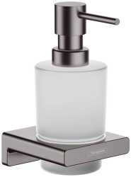Дозатор Hansgrohe AddStoris для жидкого мыла, настенный, металл/стекло, цвет шлифованный черный хром, емкость дозатора объемом - 200 мл, для кухни/ванной