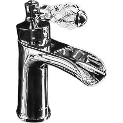 Смеситель для раковины/умывальника Boheme Vogue Crystal, однорычажный, неповоротный, керамический, длина излива 110 мм, латунь, цвет хром